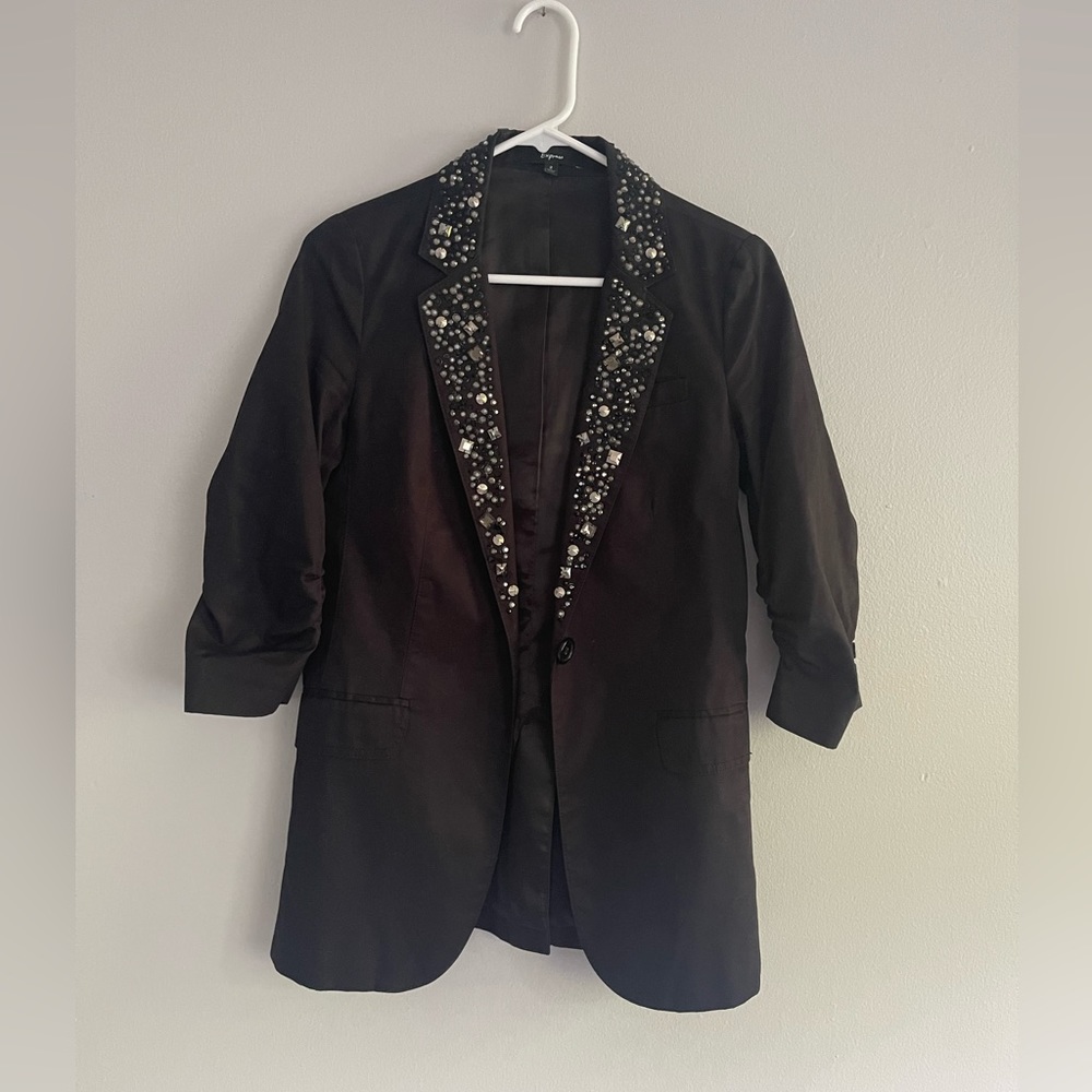 Express Y2K black cotton blazer.